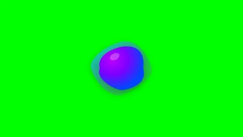 A vibrant purple and blue sphere floating against a bright green background Video stock 340265921