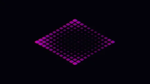 A vibrant purple and pink gradient halftone pattern on a dark background Stock-Footage 336263594