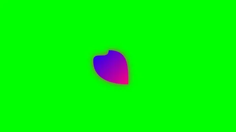 A vibrant purple and pink gradient heart shape on a bright green background Stock Footage 340264990