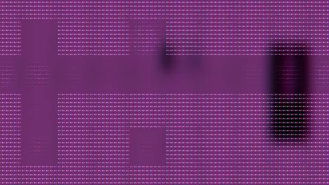 Vibrant purple background with dynamic pink and blue digital dots pattern Stock Illustration