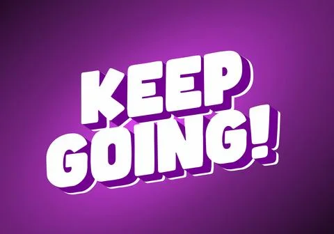 A vibrant purple background featuring bold, white 3D text that reads KEEP G.. Stock Illustration