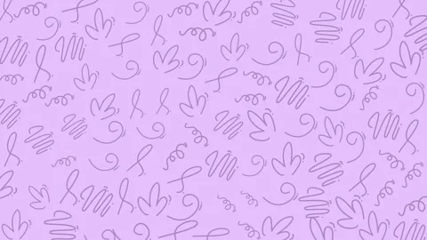 Vibrant purple background filled with delicate love-themed hand-drawn doodles Stock Footage 320336642