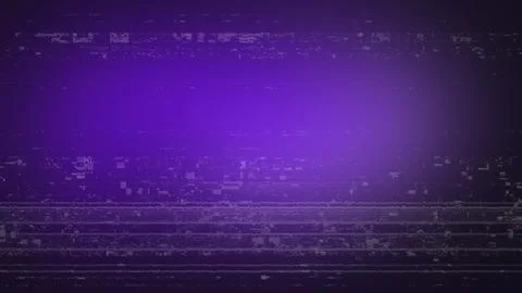 Vibrant purple digital glitch texture background with horizontal noise line.. Stock Illustration