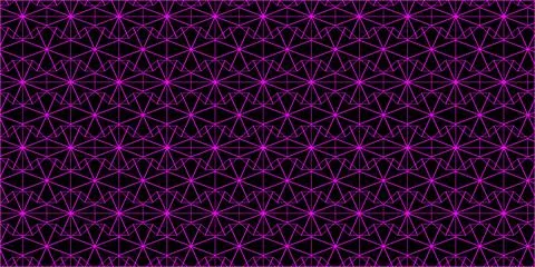 Vibrant purple geometric pattern on black background Illustrazione stock