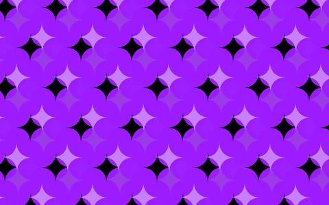 Vibrant Purple Geometric Seamless Pattern With Retro Star Shapes And Abstra.. Stock Illustration