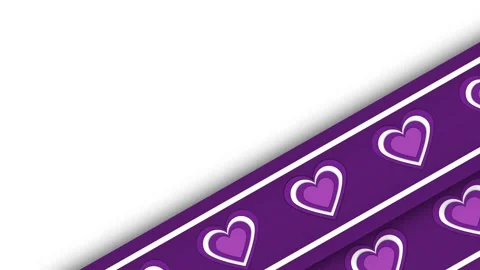 Vibrant Purple Hearts Pattern Animated Background Loop. Stock Footage 340130906