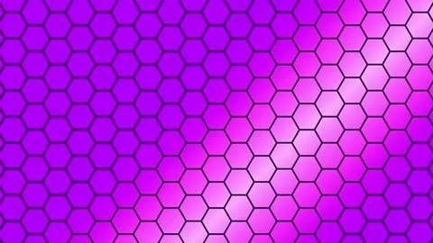 Vibrant purple hexagonal grid pattern with pink highlight. Abstract geometr.. Stock Footage 340528693