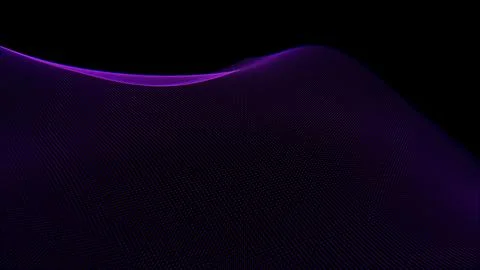 Vibrant Purple Light Waves on Black Background Stock Illustration