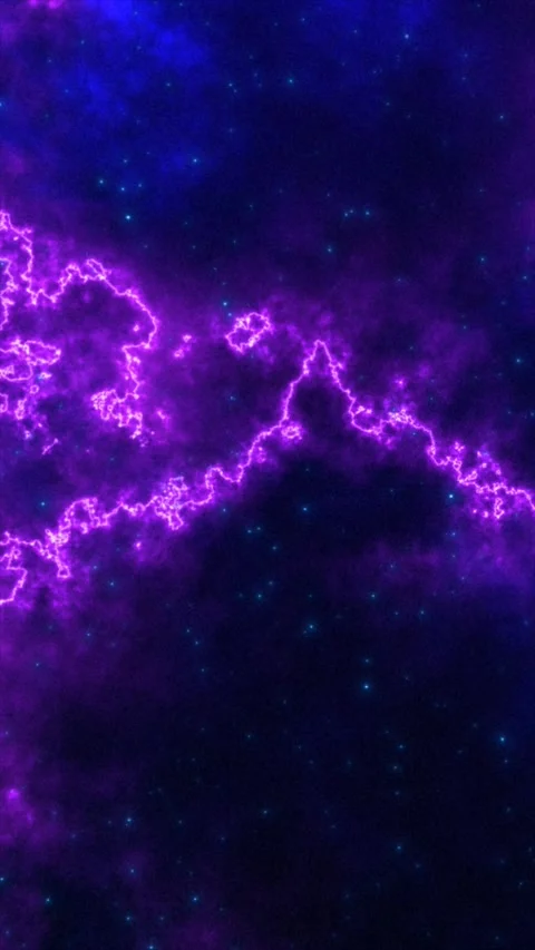 Vibrant purple lightning patterns across cosmic nebula background with glow.. Stock Footage 320503714