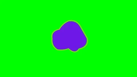 A vibrant purple organic blob shape isolated on a bright green background Stock Footage 340266922