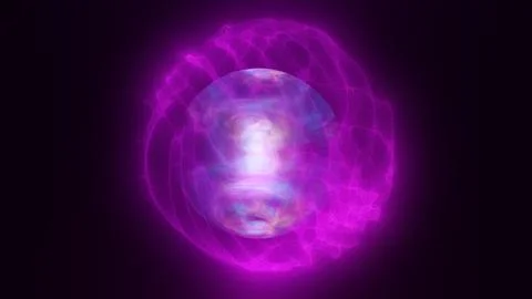 Vibrant purple plasma orb with glowing clouds and swirling electric texture.. Stock Illustration