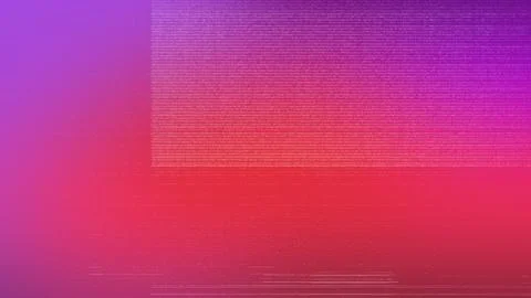 Vibrant purple to red gradient background with digital data noise with hori.. Stock Illustration