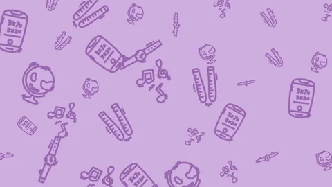 Vibrant Purple Seamless Doodle Pattern Stock Footage 327632891