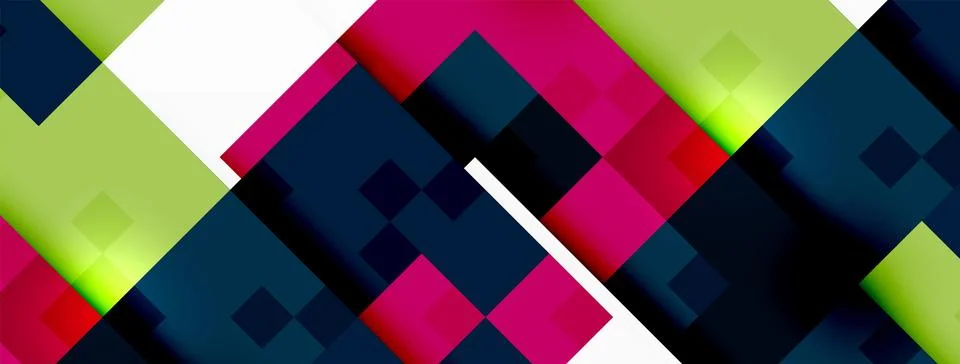 Vibrant purple textiles with geometric patterns on a white background Stock Illustration
