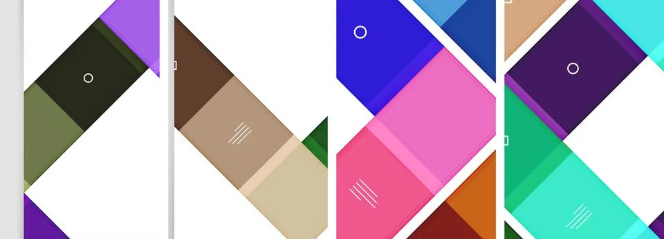 Vibrant purple triangle and rectangle art on white flooring Illustrazione stock