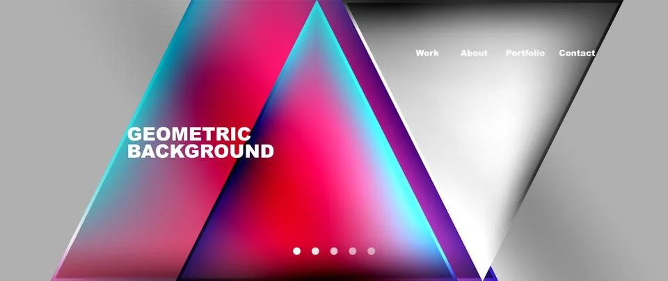 Vibrant Purple Triangles and Rectangles on a Gray Background Stock Illustration
