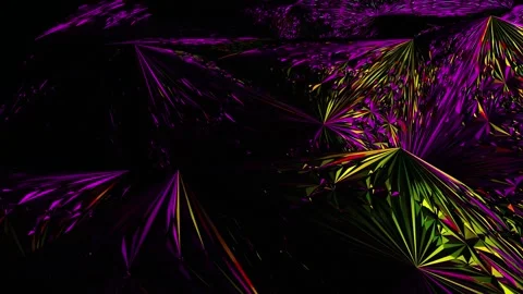 Vibrant Purple Yellow Abstract Loop Background: Mesmerizing Kaleidoscope Wa.. Stock Footage 332687835