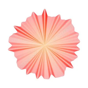 Vibrant radial burst spirograph pattern. Red orange gradient fractal texture. イラスト素材