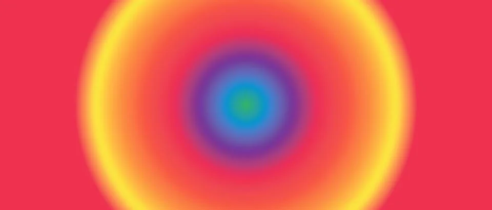 Vibrant Radial Gradient Background with Concentric Spectrum Circles Stock Illustration