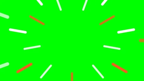 Vibrant radial lines creating an energetic burst on a solid green background Stock Footage 340900417