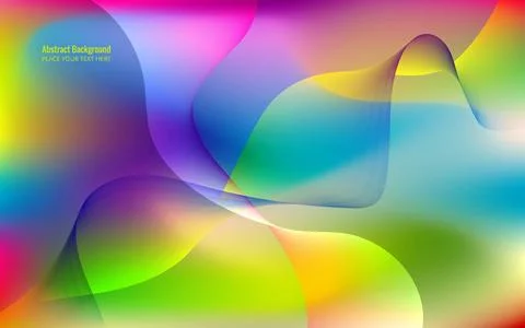Vibrant rainbow abstract background with flowing wave lines and soft colors. Stock Illustration