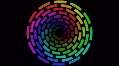 Vibrant rainbow abstract color spectrum circle design background concept Stock Footage 336836734
