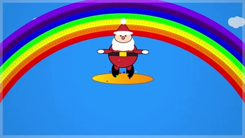 Vibrant Rainbow Arch Across Bright Blue Sky Background Footage Stock Footage 344641295