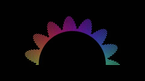 Vibrant Rainbow Audio Equalizer Animation on Black Background Dynamic Sound.. Stock-Footage 339075543