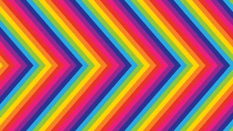 Vibrant rainbow chevron bands create a dynamic geometric pattern with repeating Stock Illustration