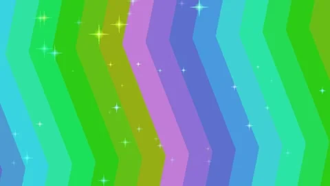 Vibrant Rainbow Chevron Pattern with Sparkling Stars - Abstract Background Stock Footage 331915667