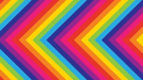 Vibrant rainbow chevron stripes create a bold geometric pattern with repeating 스톡 일러스트