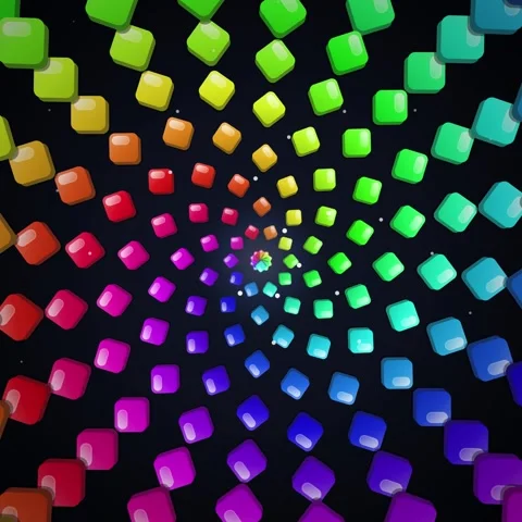 Vibrant rainbow color vortex spiral pattern background seamless geometric d.. Stock Footage 344778037