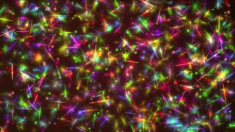 Vibrant Rainbow Colored Abstract Light Streaks on Dark Background Stock Footage 310095827