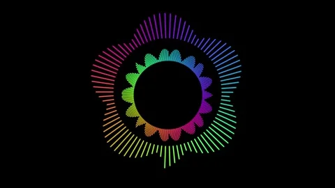Vibrant Rainbow Colored Audio Equalizer Visualizer on Black Background Dyna.. Stock Footage 339184345