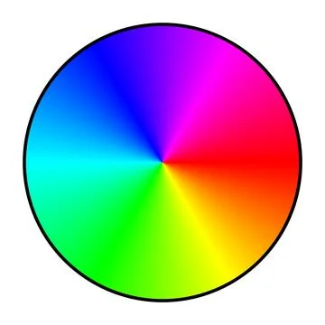 Vibrant rainbow colored circle gradient abstract design Stock Illustration