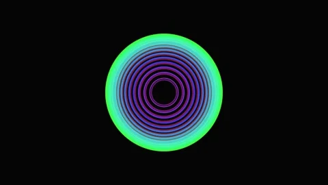 A vibrant rainbow colored circular pattern isolated on a solid black background Video stock 335117490
