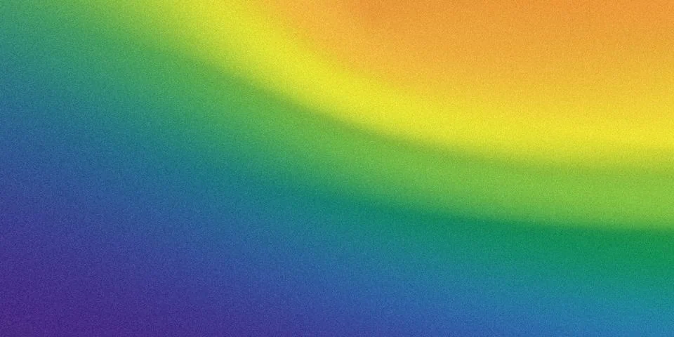 A vibrant rainbow-colored gradient with a textured appearance and curved shap Stock Illustration