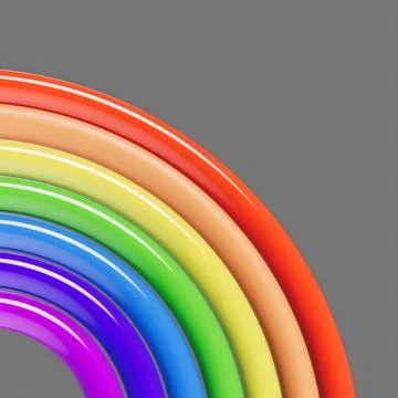 Vibrant rainbow colored rings overlapping each other Stock Illustration