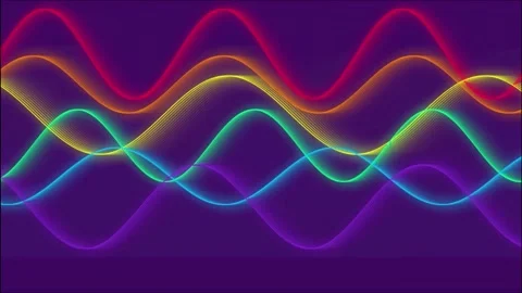 Vibrant rainbow colored sound waves Stock Footage 319091226
