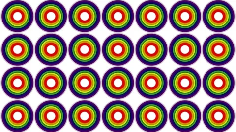 Vibrant Rainbow Concentric Circles Pattern for Pride Month Celebration. Stock Footage 340032511
