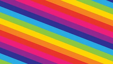 Vibrant rainbow diagonal stripes create a clean geometric background with Stock Illustration