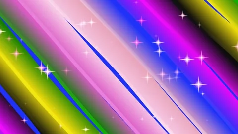Vibrant Rainbow Diagonal Stripes with Magical Sparkles Stock Footage 332126561