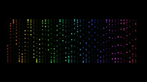 Vibrant Rainbow Dot Grid Animation on Black Background Visualizer 库存影片 339178658