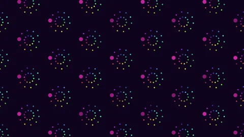 Vibrant rainbow dots on black seamless colorful pattern Vídeos de archivo 285686990