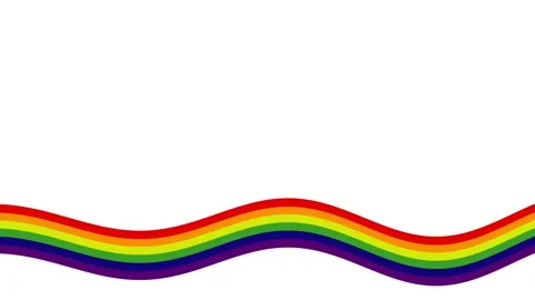 Vibrant Rainbow Flag Waving Animation for Pride Month Celebration Backgroun.. Stock Footage 340031756