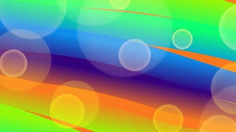 Vibrant Rainbow Gradient Background with Bokeh Circles and Stripes Stock Footage 332493432