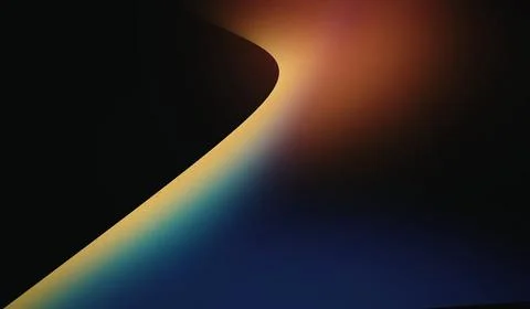 Vibrant rainbow gradient curve on black background Stock Illustration
