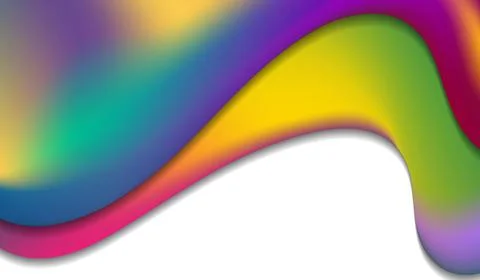 Vibrant rainbow gradient wave on white background Stock Illustration