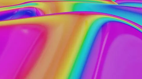 Vibrant Rainbow Gradient Waveforms in Abstract Digital Flow Stock Illustration