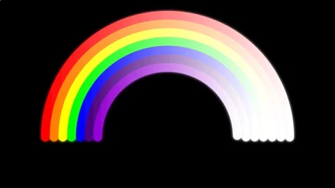Vibrant Rainbow Icon with Sequential Arc Reveal and Glimmering Sparkle Effect Stock Footage 346006894